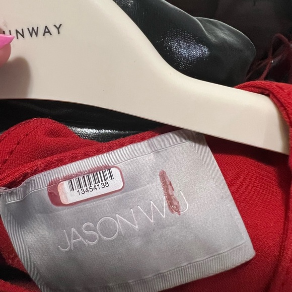 Jason Wu Red Popover Sheath Short Sleeve Dress Size 14 US $1,650 - Picture 7 of 8